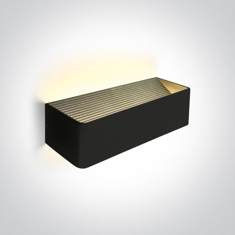 BLACK WALL LIGHT LED 12W WW IP20 230V