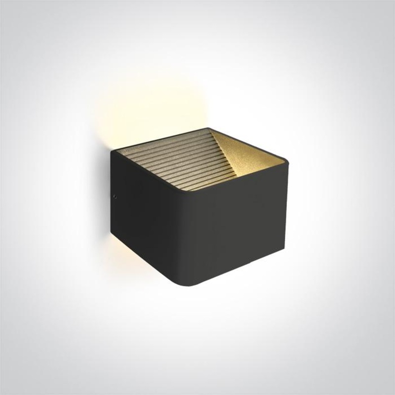BLACK WALL LIGHT LED 6W WW IP20 230V