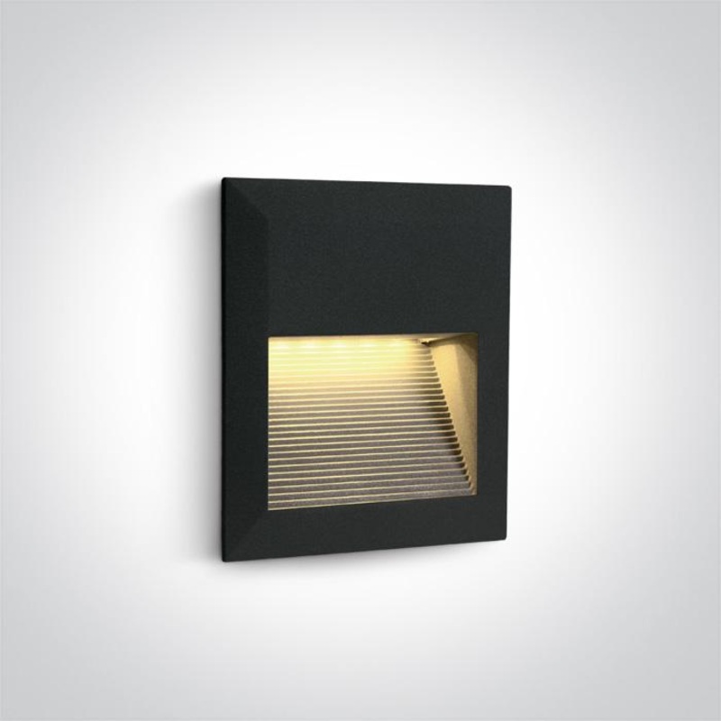 BLACK WALL RECESSED LED WW IP54 230V