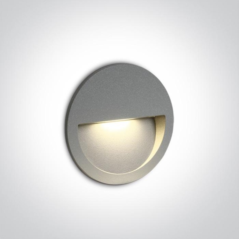 GREY WALL RECESSED LED 3W IP65 DARK LIGHT 100-240V