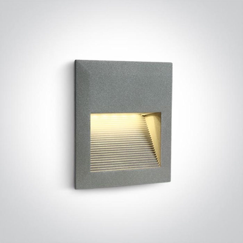 GREY WALL RECESSED LED WW IP54 230V