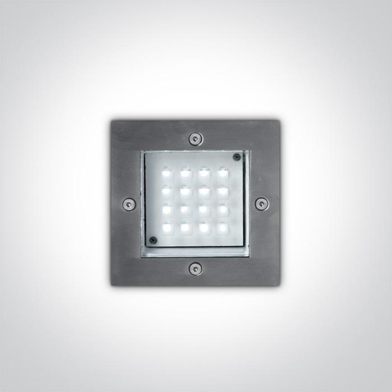 S/STEEL WALL RECESSED RED 1,6w IP54 230v