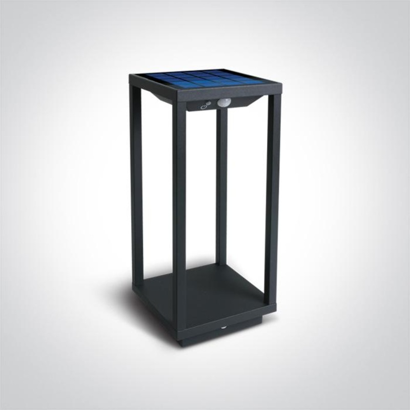 SOLAR ANTHRACITE LED 2,2W WW IP54 SPIKE SENSOR
