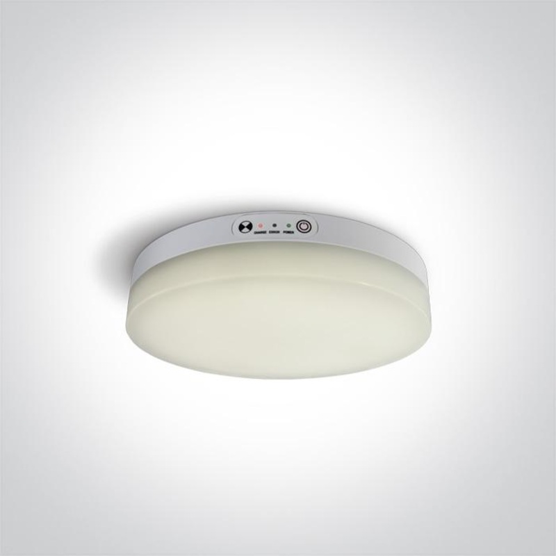 WHITE LED PLAFO 24w WW IP44 SENSOR + EMERGENCY 3hrs  100-240v