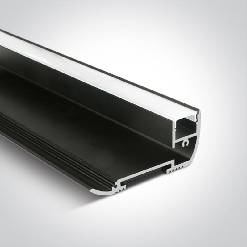 BLACK ALUMINIUM LED PROFILE FOR STEPS 2m