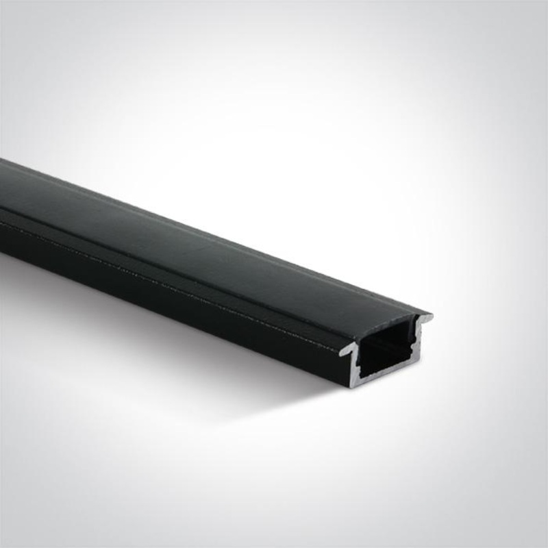 BLACK RECESSED PROFILE 2m + BLACK PC diffuser