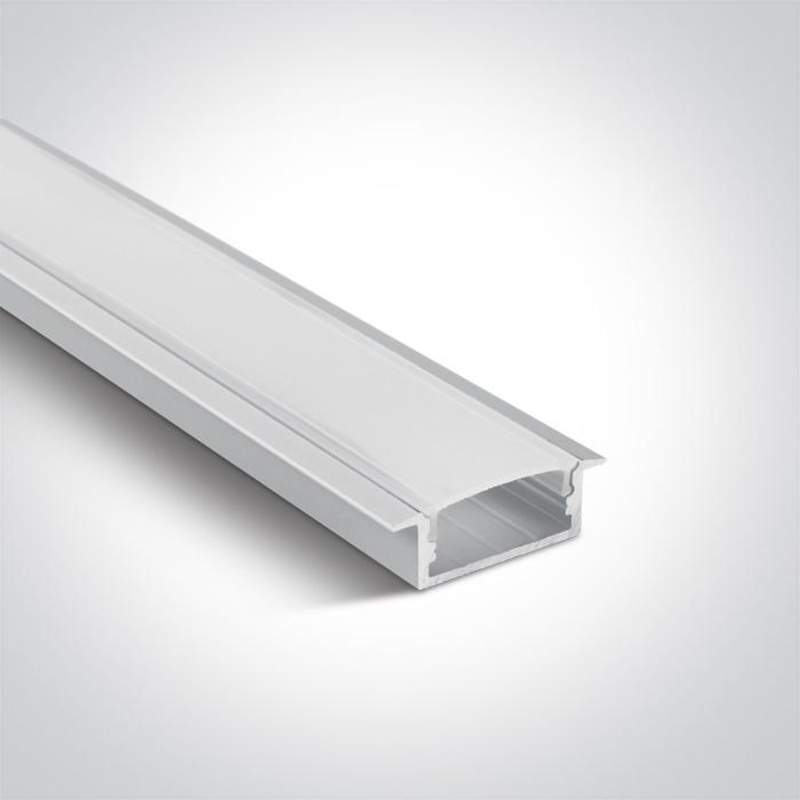 WHITE RECESSED PROFILE 2m FOR 20mm STRIPS + PC OPAL DIFF
