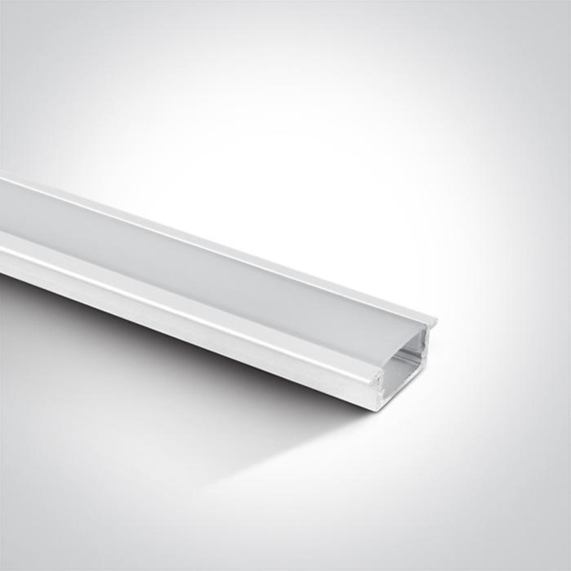WHITE RECESSED PROFILE 2m + PC opal diffuser