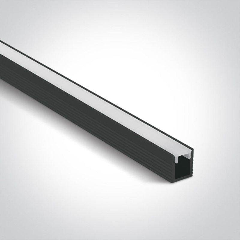 BLACK PROFILE 2m FOR 5mm STRIPS + PC OPAL DIFFUSER