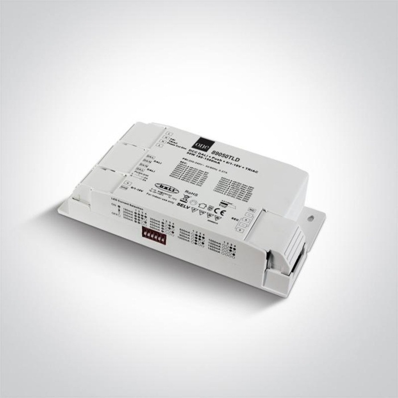 DALI / PUSH TO DIMM / 1-10V / TRIAC UNIVERSAL DRIVER 50W IP20 230V