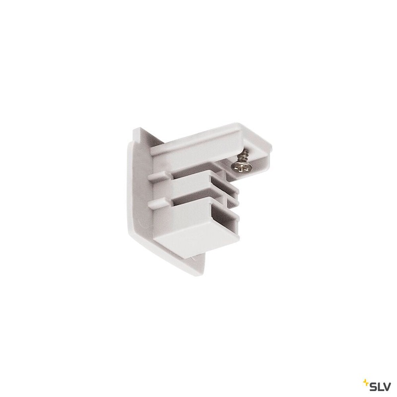 END CAP, for S-TRACK 240V 3-circuit surface-mounted track, traffic white