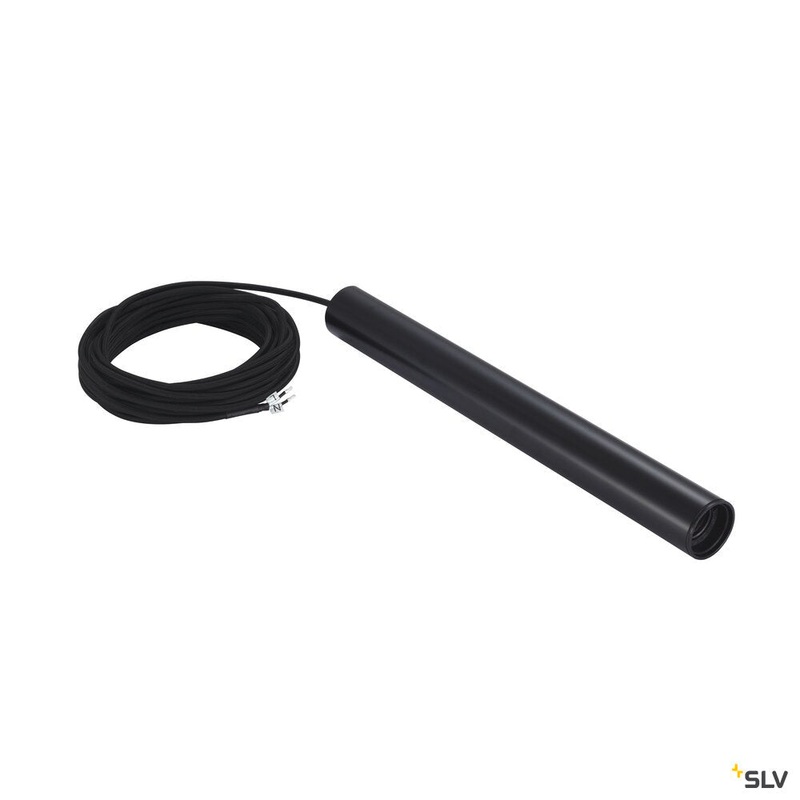FITU PD E27 indoor pendant, black, 5m cable with open cable end