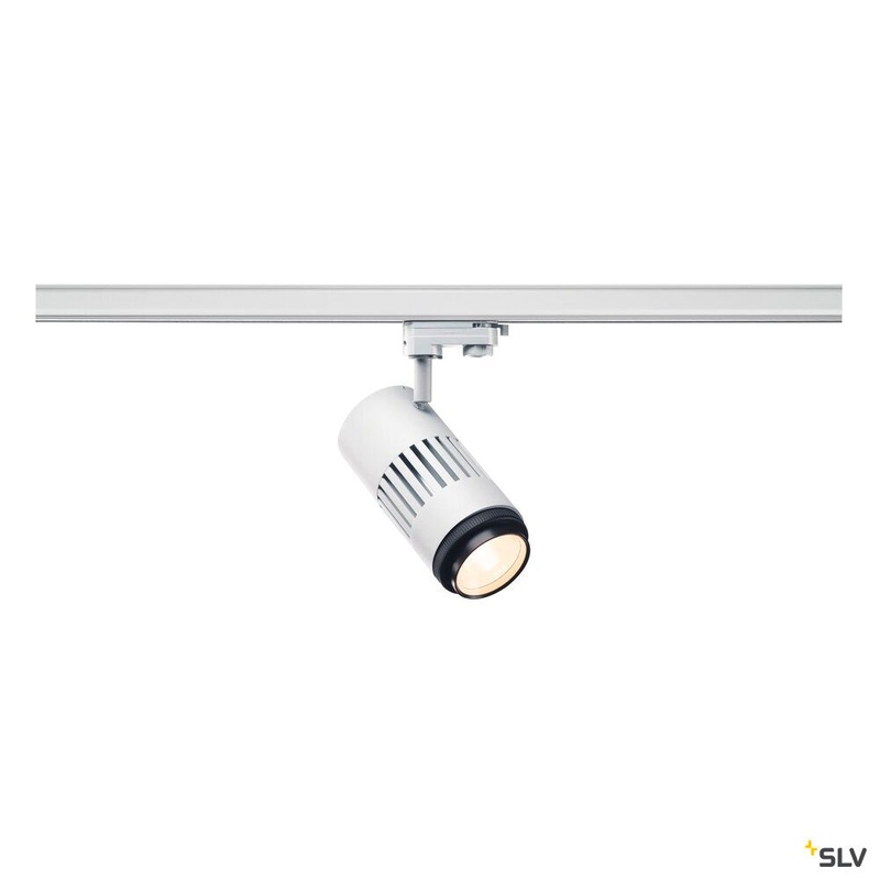 STRUCTEC, zooming lens spot for 3-circuit high-voltage track, LED, 3000K, white, 20-60, incl. 3-circuit adapter