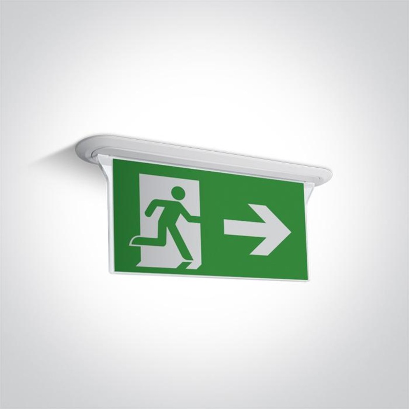 WHITE RECESSED EMERGENCY LED 1W IP44 M3 hrs 230V