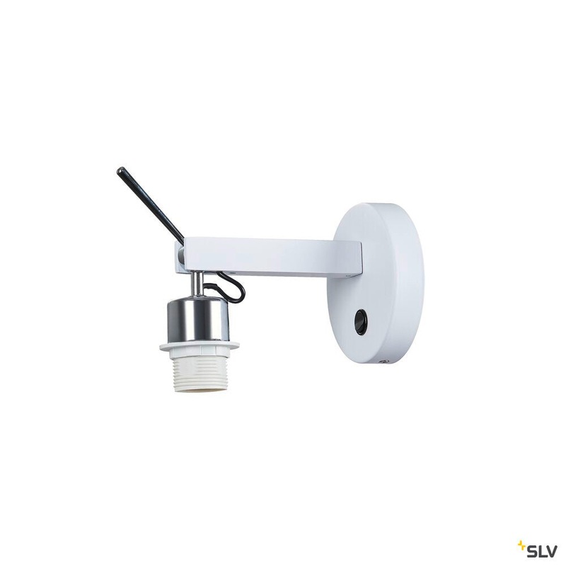 FENDA E27, Indoor surface-mounted wall light in white without shade
