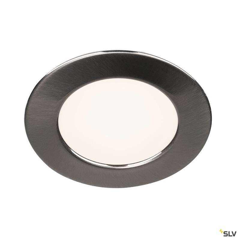 DL 126, recessed fitting, LED, 3000K, round, brushed metal, 2.8 W, incl. leaf springs