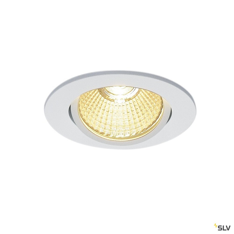 NEW TRIA 68 recessed fitting, LED, 3000K, round, matt white, 38, 12W, incl. driver, clip springs