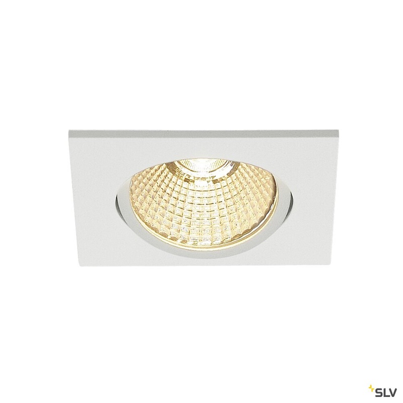 NEW TRIA 68 recessed fitting, LED, 3000K, square, matt white, 38, 12W, incl. driver, clip springs