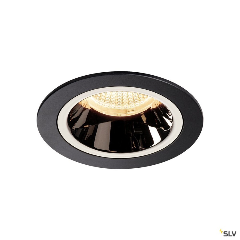 NUMINOS DL M, Indoor LED recessed ceiling light black/chrome 2700K 20, including leaf springs