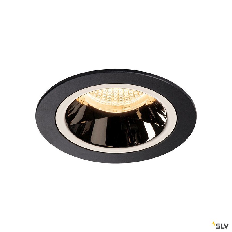 NUMINOS DL M, Indoor LED recessed ceiling light black/chrome 3000K 40, including leaf springs