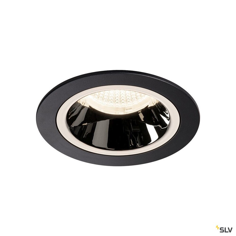 NUMINOS DL M, Indoor LED recessed ceiling light black/chrome 4000K 20, including leaf springs
