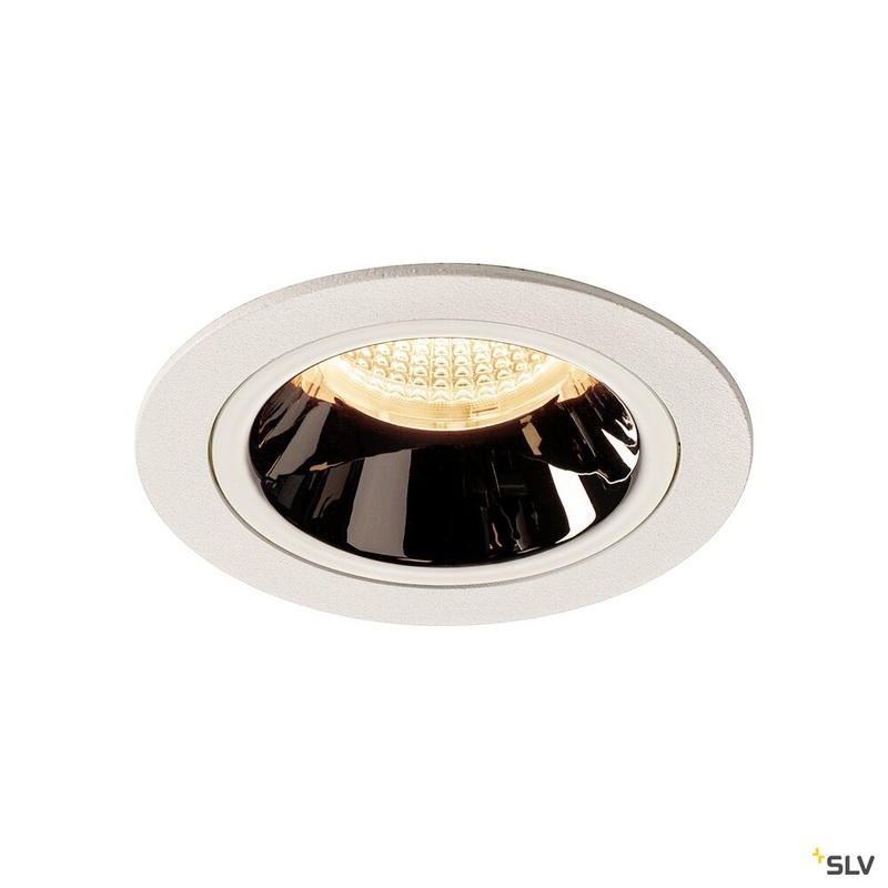 NUMINOS DL M, Indoor LED recessed ceiling light white/chrome 2700K 40, including leaf springs