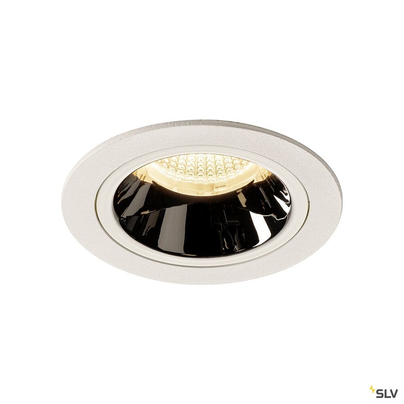 NUMINOS DL M, Indoor LED recessed ceiling light white/chrome 3000K 20, including leaf springs