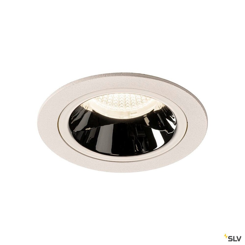 NUMINOS DL M, Indoor LED recessed ceiling light white/chrome 4000K 20, including leaf springs