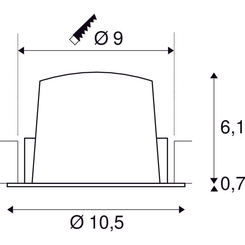 NUMINOS DL M, Indoor LED recessed ceiling light white/white 2700K 55, including leaf springs