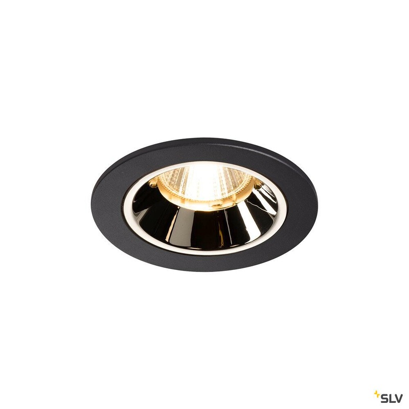 NUMINOS DL S, Indoor LED recessed ceiling light black/chrome 3000K 20 gimballed, rotating and pivoting, including leaf springs