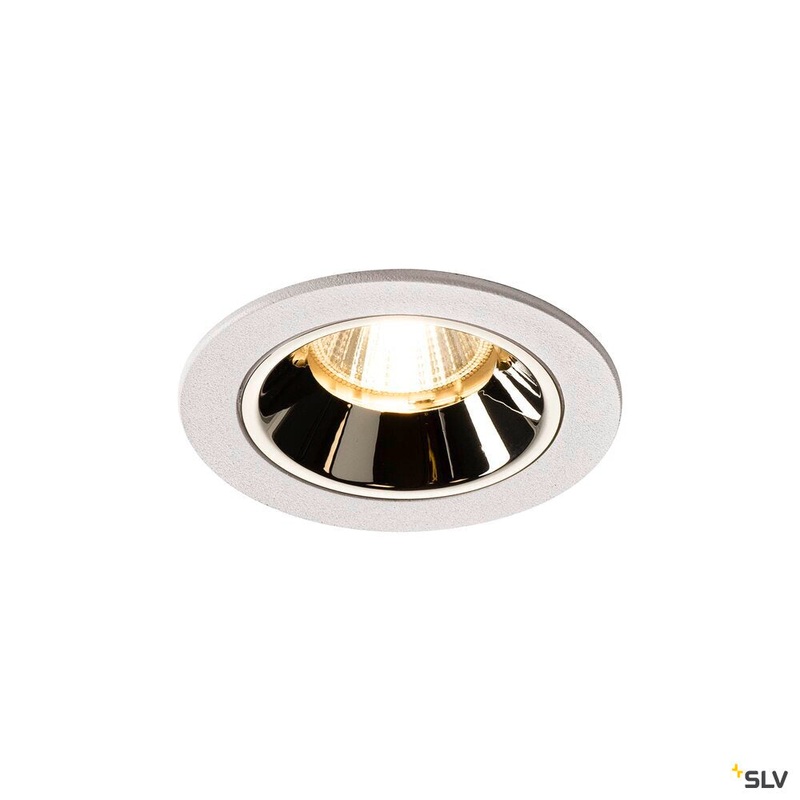 NUMINOS DL S, Indoor LED recessed ceiling light white/chrome 3000K 20 gimballed, rotating and pivoting, including leaf springs