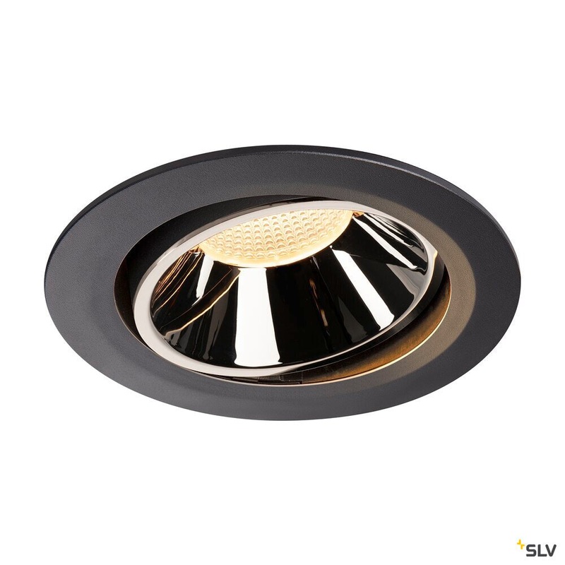 NUMINOS MOVE DL XL, Indoor LED recessed ceiling light black/chrome 3000K 20 rotating and pivoting