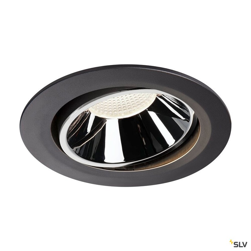 NUMINOS MOVE DL XL, Indoor LED recessed ceiling light black/chrome 4000K 20 rotating and pivoting