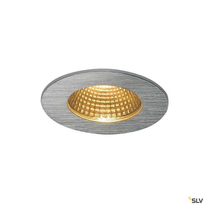 PATTA-I, recessed fitting, LED, 3000K, round, brushed aluminium, 38, incl. driver