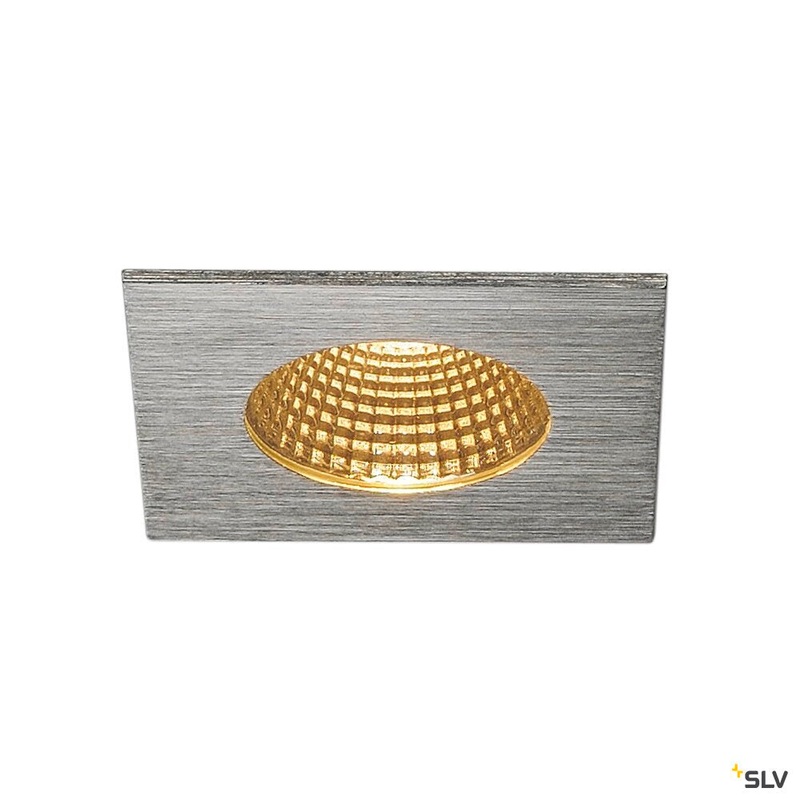 PATTA-I, recessed fitting, LED, 3000K, square, brushed aluminium, 38, incl. driver