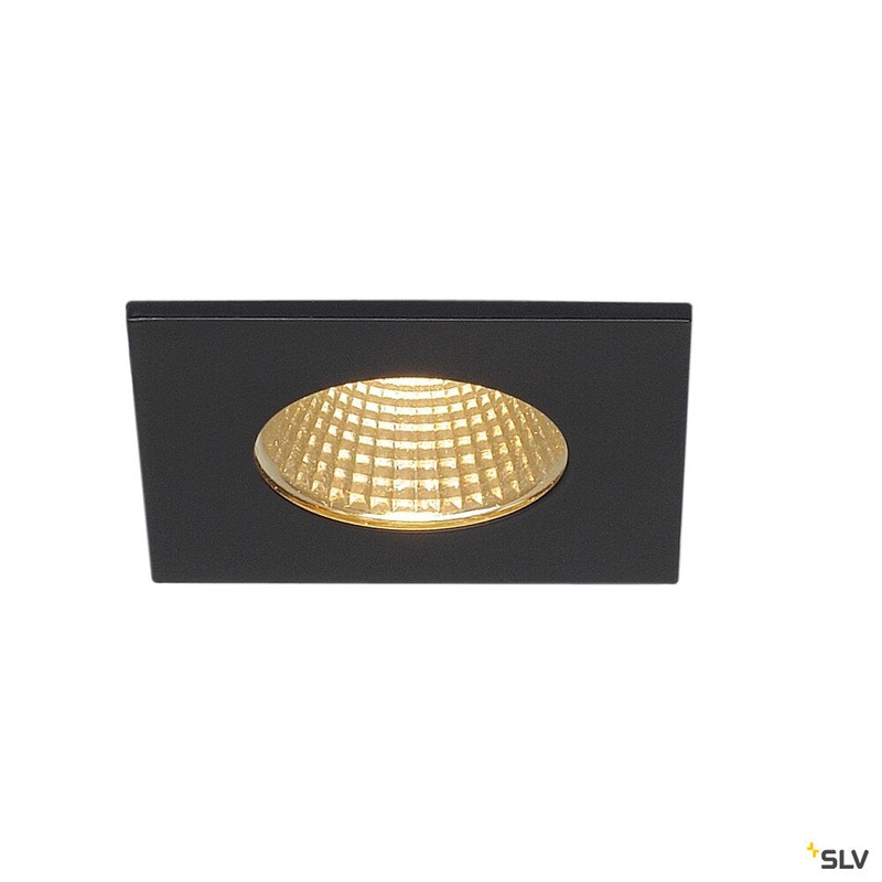 PATTA-I recessed fitting, LED, 3000K, square, matt black, 38, incl. driver