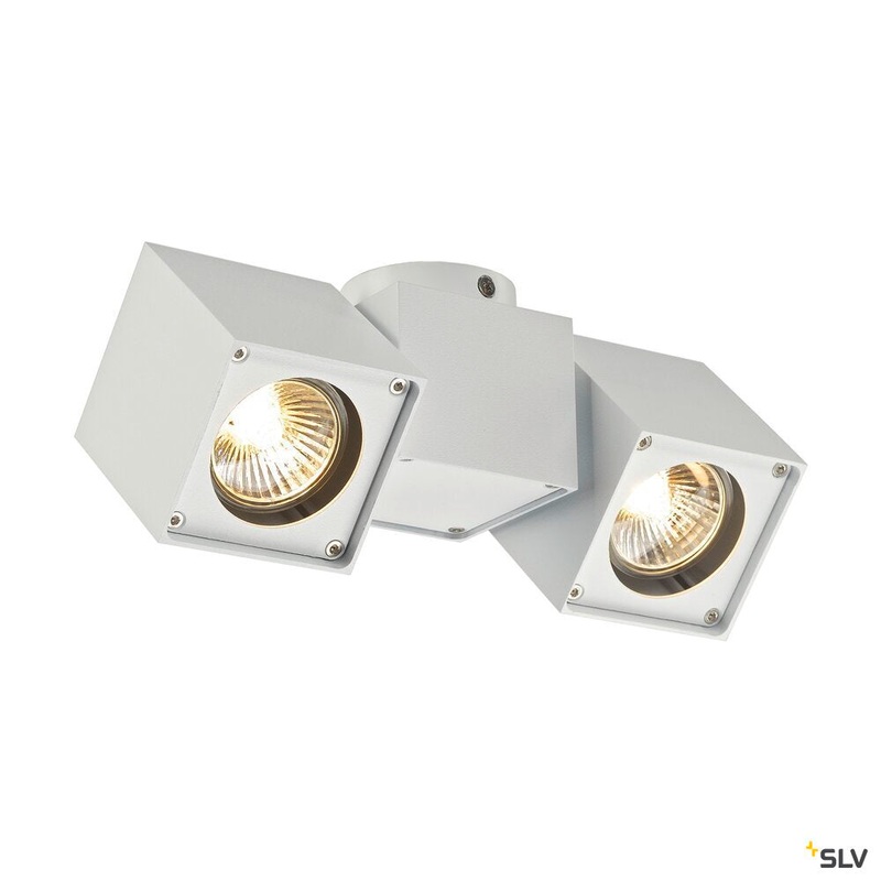 ALTRA DICE, ceiling light, double-headed, QPAR51, white, max. 100 W