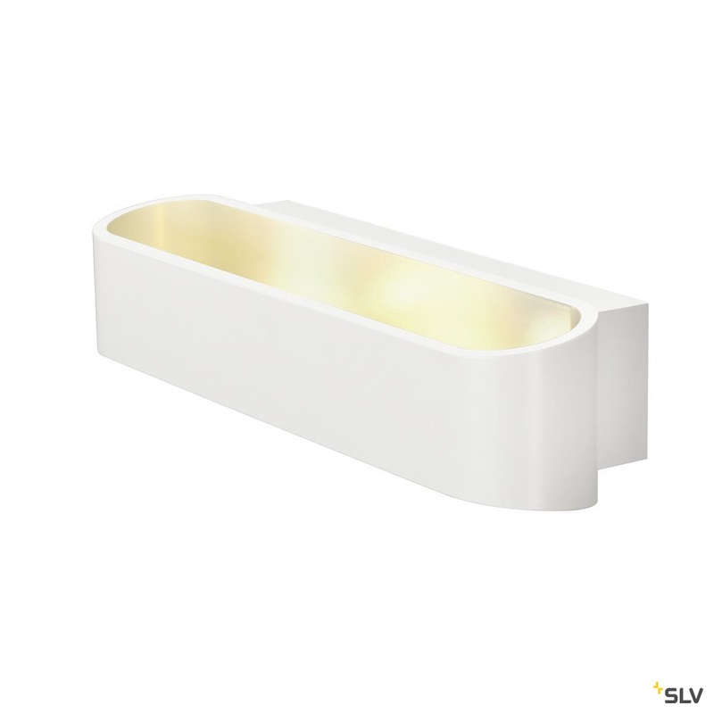 ASSO 300 wall light, LED, 3000K, oval, white, L/W/H 30/9.5/7 cm