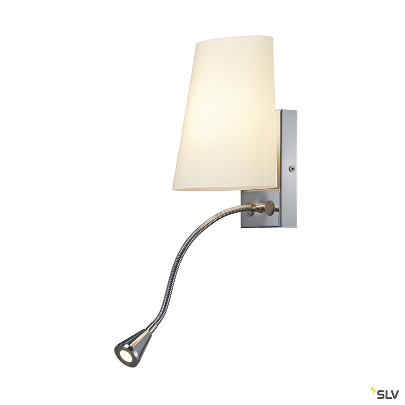 COUPA FLEX wall light, QT14, 3000K, chrome, frosted glass, 43W,