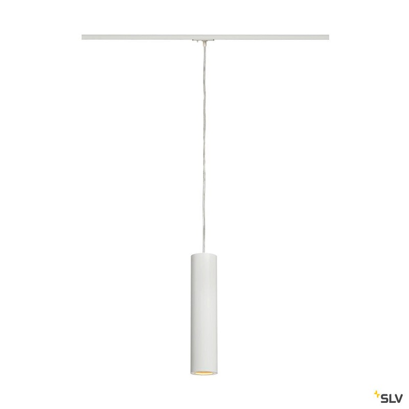 ENOLA_B pendant for 240V 1-phase track, QPAR51, white, max. 50W, incl. 1-phase adapter, white