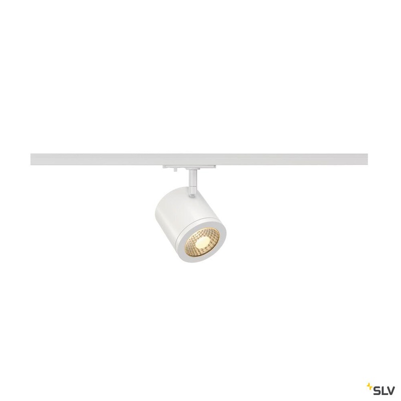 ENOLA_C spot for 240V 1-phase track, LED, 3000K, round, matt white, 55, 11.2W, incl. 1-phase adapter