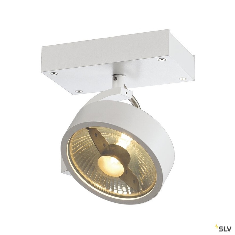 KALU wall and ceiling light, single-headed, QPAR111, round, matt white, max. 75 W
