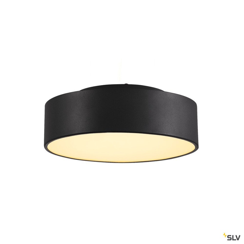 MEDO 30 ceiling light, LED, 3000K, round, black,  28 cm, can be converted to a pendant, 12W