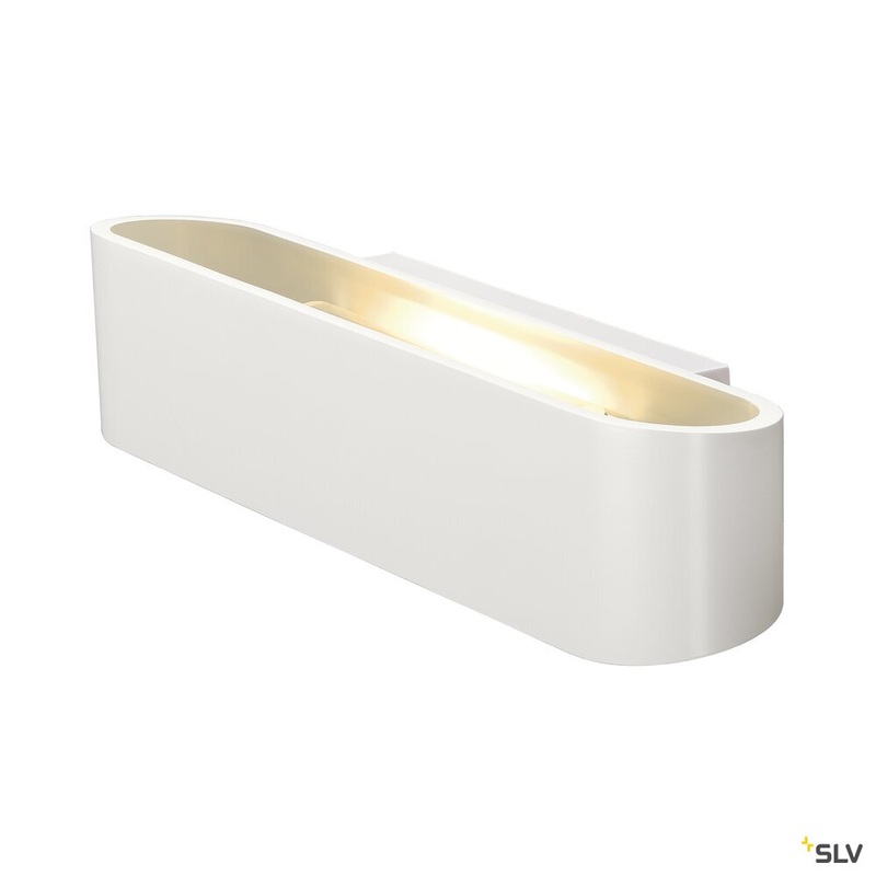OSSA 300 wall light, QT-DE12, oval, up/down, white, L/W/H 30/8/6.5 cm, max. 120W