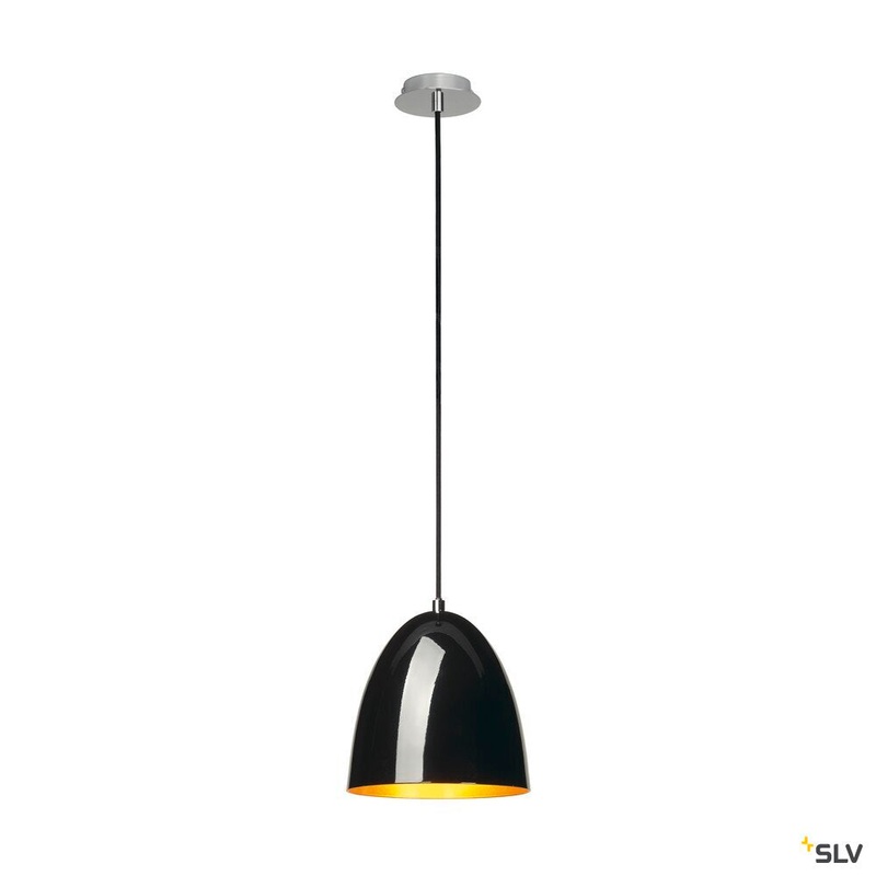 PARA CONE 20, pendant, A60, round, black / gold,  20 cm, max. 60W