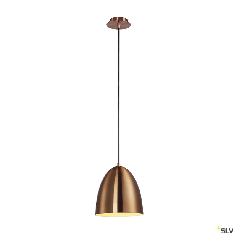 PARA CONE 20 pendant, A60, round, brushed copper,  20 cm, max. 60W