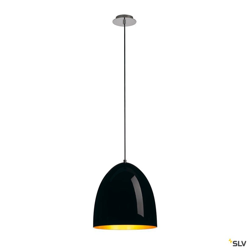 PARA CONE 30, pendant, A60, round, black / gold,  30 cm, max. 60W