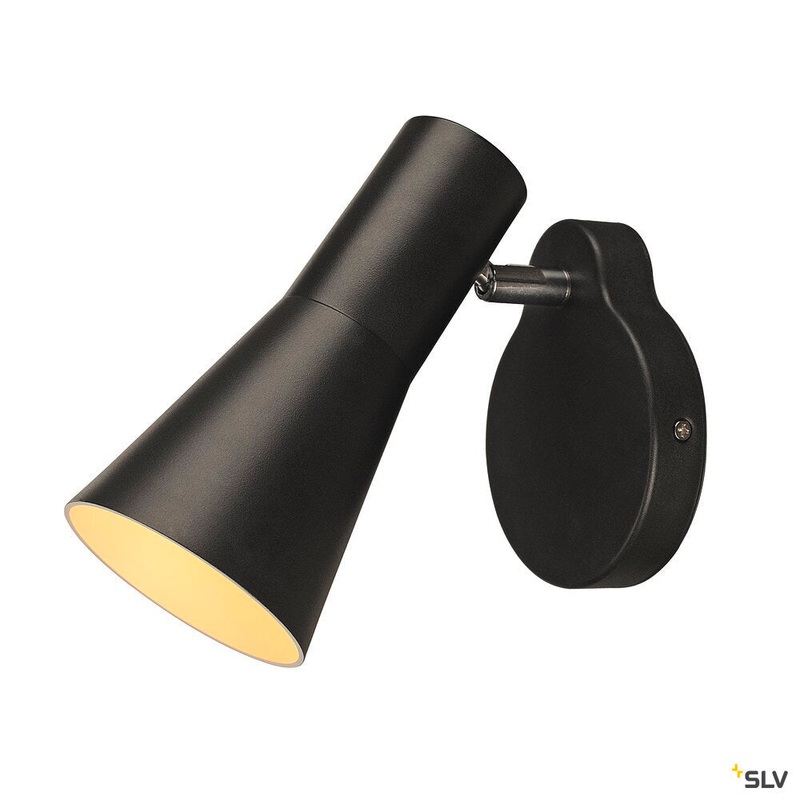 PHELIA, wall light, QPAR51, black, max. 35W, incl. switch
