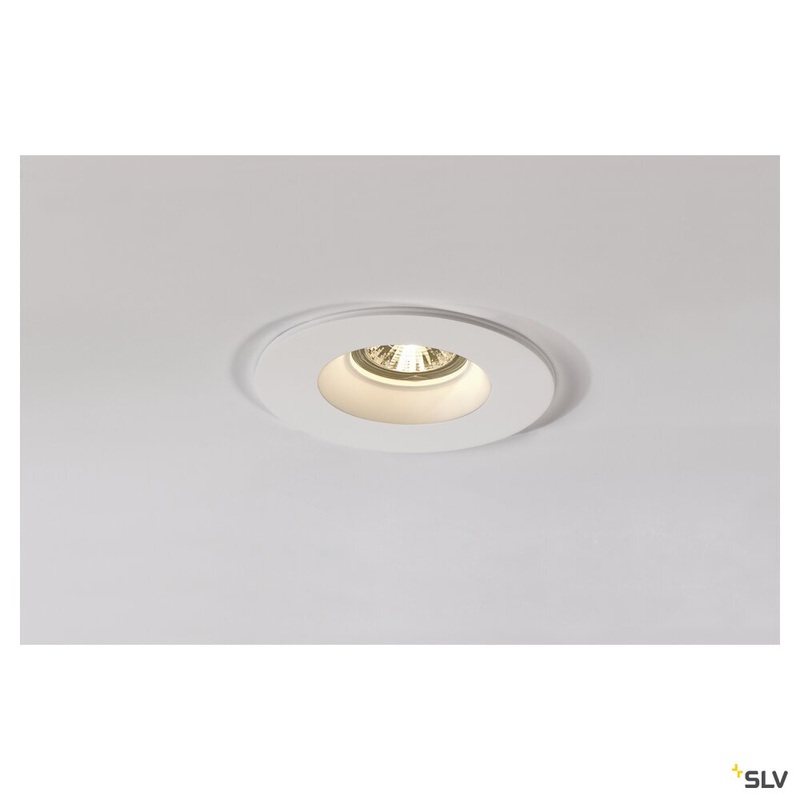 PLASTRA, recessed fitting, QPAR51, round, white plaster, max. 35W