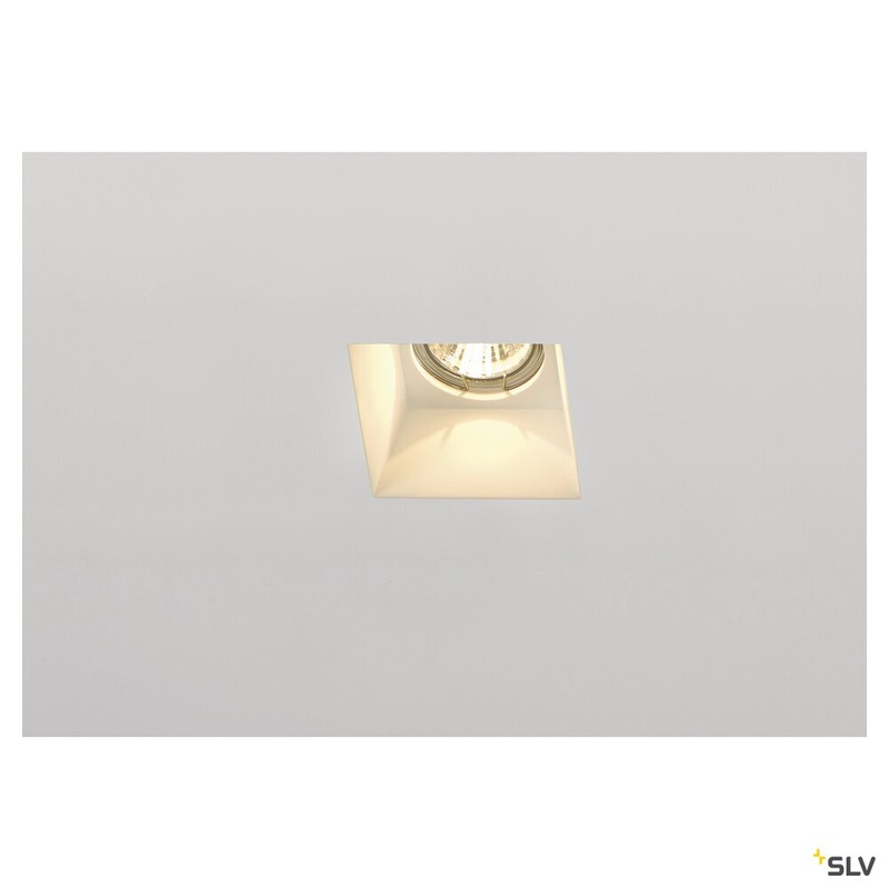PLASTRA, recessed fitting, QPAR51, square, white plaster, max. 35W